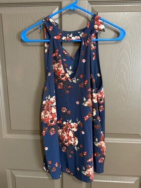 Navy Floral Halter Top
